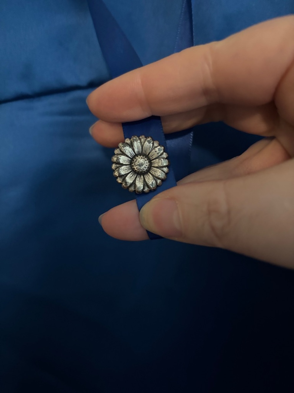 Elegant Royal Blue Cross Back Dress - Picture 2 of 4